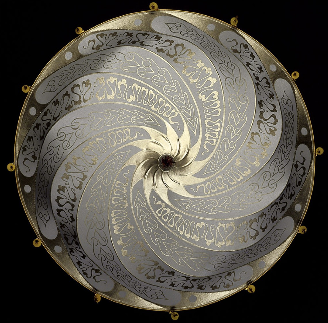 Venetia studiumvScudo Saraceno Serpentine sage grey silk lamp 吊燈